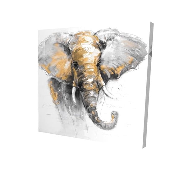 Begin Home Decor 2080-1212-AN53-1 12 x 12 in. Beautiful Golden Elephant-Print on Canvas