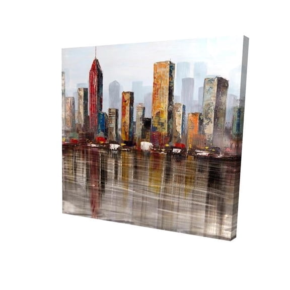 Begin Home Decor 2080-1212-CI232 12 x 12 in. Rust Looking City-Print on Canvas