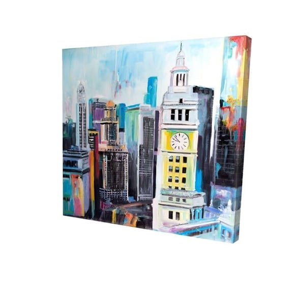 Begin Home Decor 2080-1212-CI290 12 x 12 in. Colorful Cityscape of Manhattan-Print on Canvas