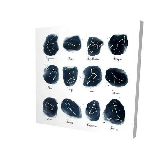 Begin Home Decor 2080-1212-EA7-1 12 x 12 in. Constellations Zodiac Signs-Print on Canvas
