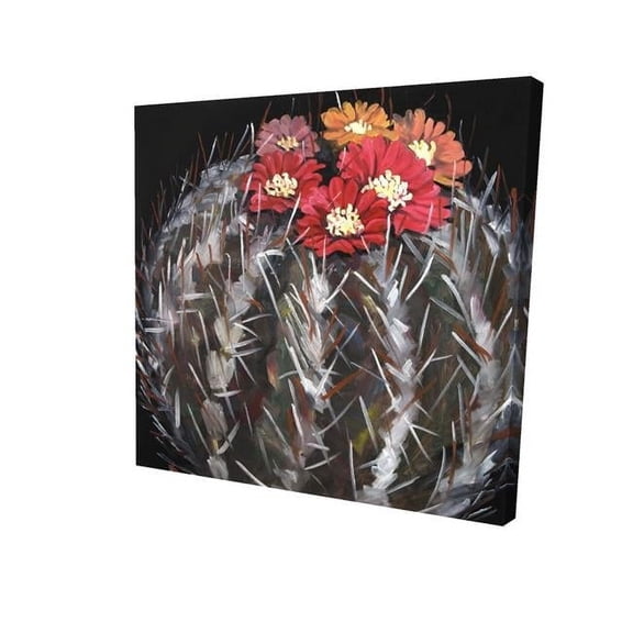 Begin Home Decor 2080-1212-FL321 12 x 12 in. Mammillaria Cactus In Bloom-Print on Canvas