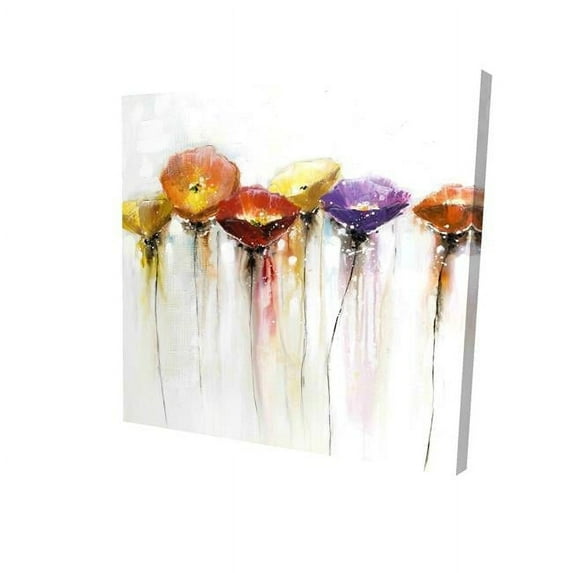 Begin Home Decor 2080-1212-FL47 12 x 12 in. Multiple Colorful Abstract Flowers-Print on Canvas