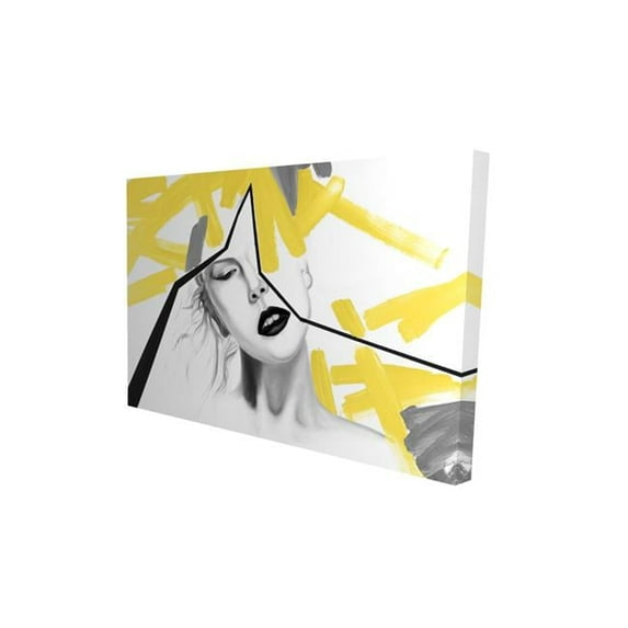 Begin Home Decor 2080-1218-FI29-1 12 x 18 in. Woman with Yellow Line-Print on Canvas
