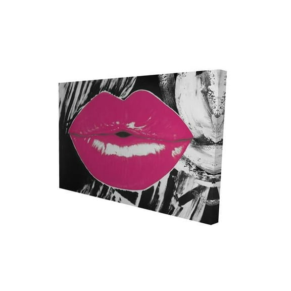 Begin Home Decor 2080-1218-FI55-1 12 x 18 in. Pink Glossy Lips-Print on Canvas