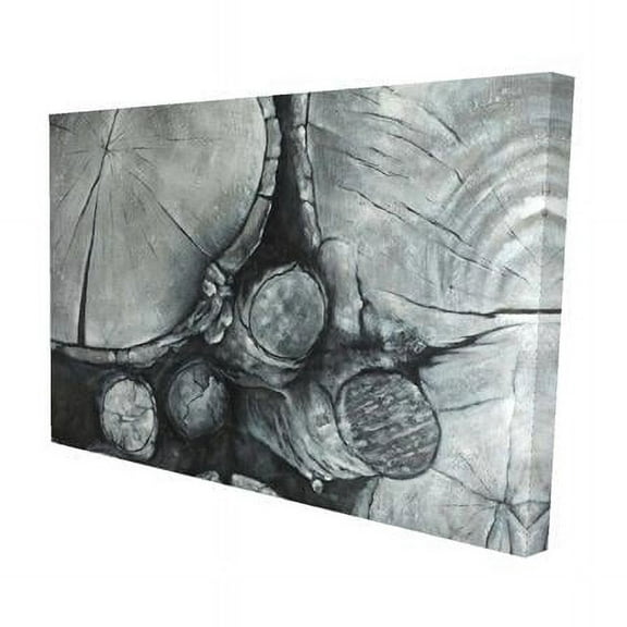 Begin Home Decor 2080-1218-MI66 12 x 18 in. Textured Wooden Logs-Print on Canvas