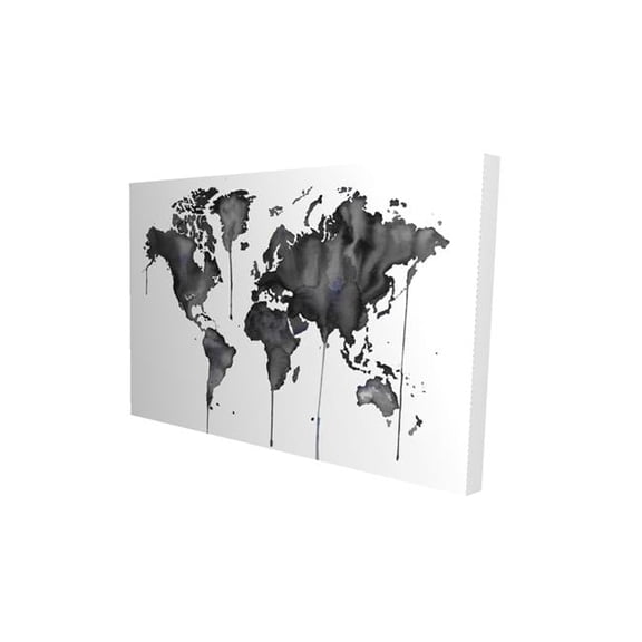 Begin Home Decor 2080-1218-TV12 12 x 18 in. Watercolor World Map-Print on Canvas