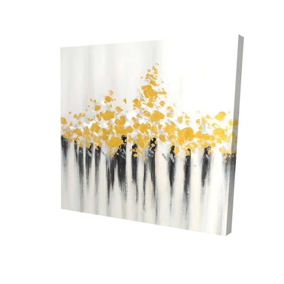 Begin Home Decor 2080-1616-AB33 16 x 16 in. Abstract Gold Flowers-Print on Canvas