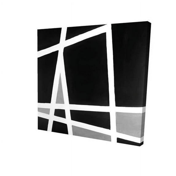 Begin Home Decor 2080-1616-AB36 16 x 16 in. Black & White Abstract Shapes-Print on Canvas