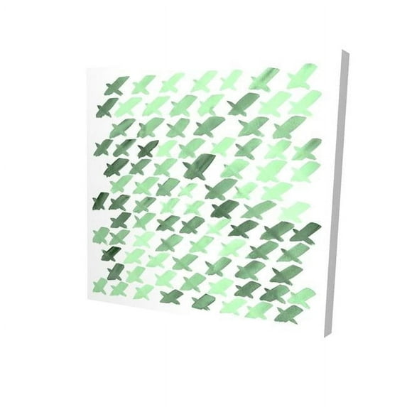 Begin Home Decor 2080-1616-AB70-2 16 x 16 in. Green Pattern X-Print on Canvas