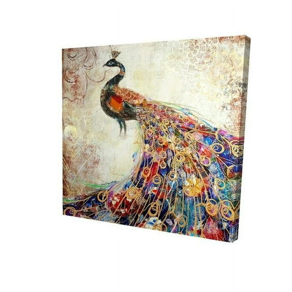 Begin Home Decor 2080-1616-AN11 16 x 16 in. Majestic Peacock-Print on Canvas