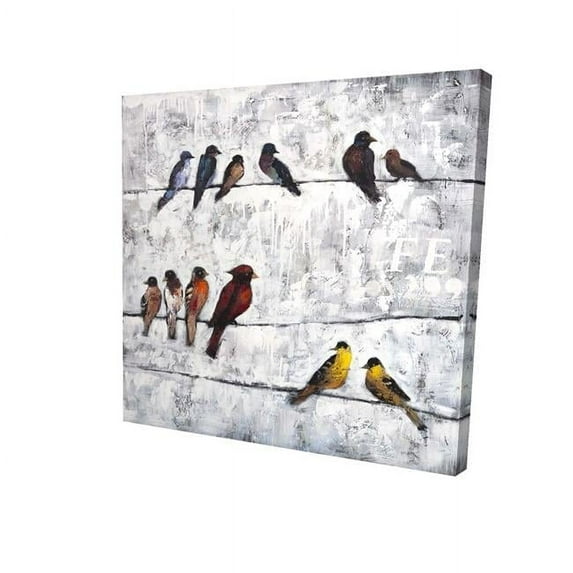 Begin Home Decor 2080-1616-AN139 16 x 16 in. Colorful Birds on Branches-Print on Canvas