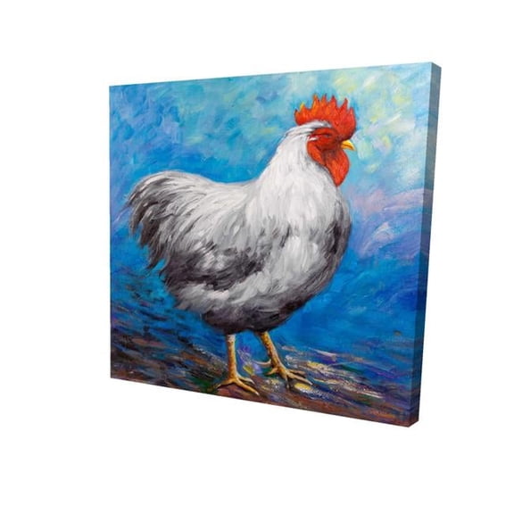 Begin Home Decor 2080-1616-AN201 16 x 16 in. Grey Rooster-Print on Canvas