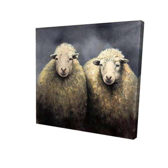 Begin Home Decor 2080-1616-AN212 16 x 16 in. Wool Sheeps-Print on Canvas