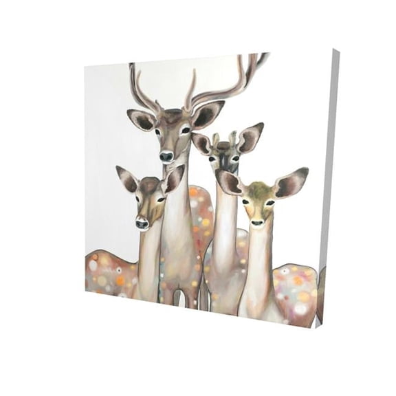 Begin Home Decor 2080-1616-AN238 16 x 16 in. Group of Abstract Deers-Print on Canvas