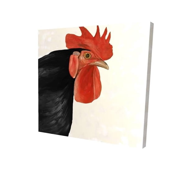 Begin Home Decor 2080-1616-AN263-1 16 x 16 in. Black Hen-Print on Canvas