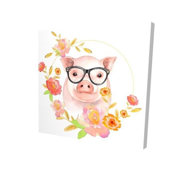 Begin Home Decor 2080-1616-CH2-2 16 x 16 in. Happy Little Pig-Print on Canvas