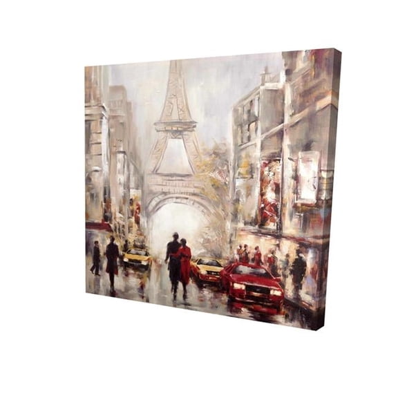 Begin Home Decor 2080-1616-CI127 16 x 16 in. Busy Street of Paris with Eiffel Tower-Print on Canvas
