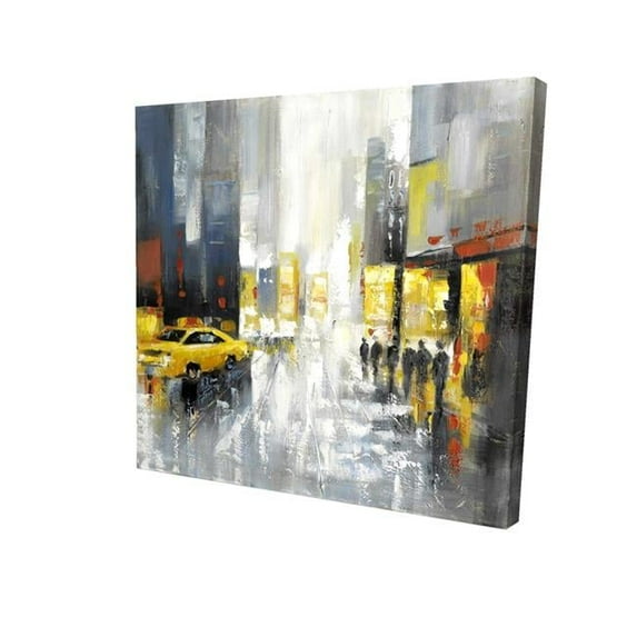 Begin Home Decor 2080-1616-CI13 16 x 16 in. Rainy Busy Street-Print on Canvas