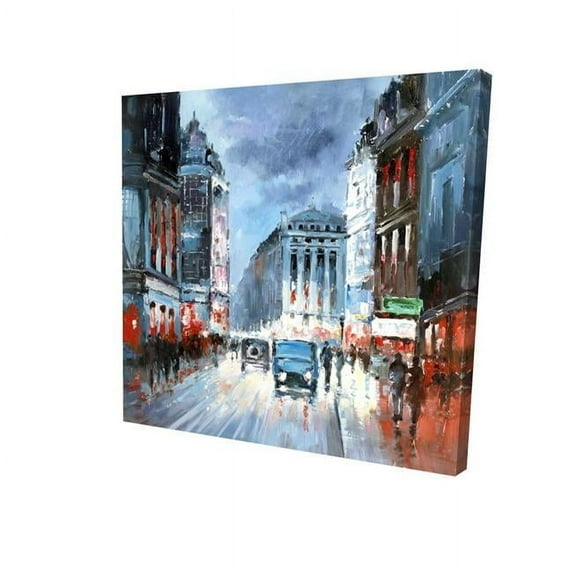 Begin Home Decor 2080-1616-CI169 16 x 16 in. Abstract Red & Blue City-Print on Canvas