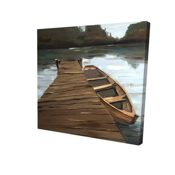 Begin Home Decor 2080-1616-CO110 16 x 16 in. Lake, Dock & Boat-Print on Canvas