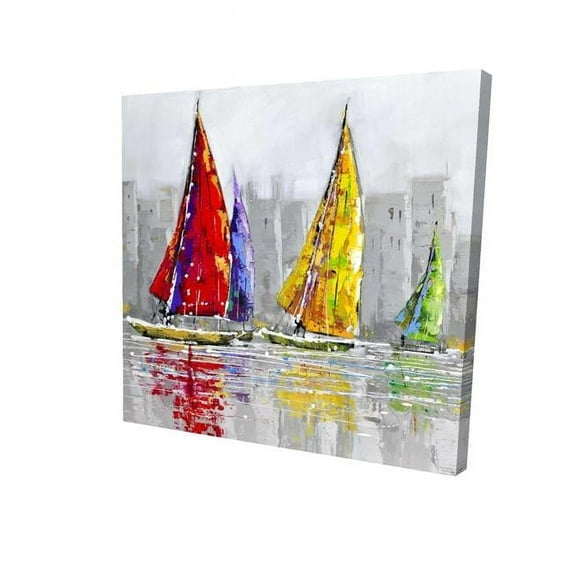Begin Home Decor 2080-1616-CO5 16 x 16 in. Sailboats in the Wind-Print on Canvas
