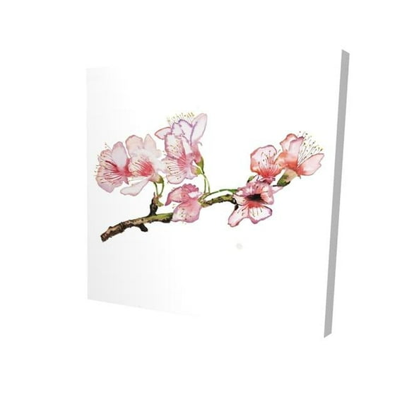 Begin Home Decor 2080-1616-FL313 16 x 16 in. Branch of Cherry Blossom In Pink-Print on Canvas