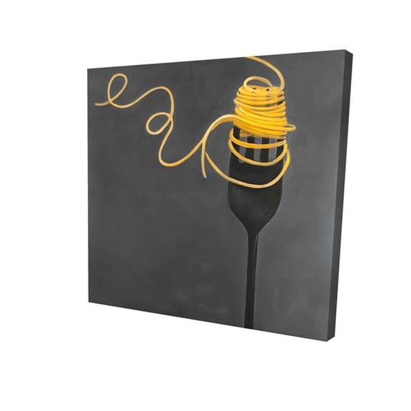 Begin Home Decor 2080-1616-GA47 16 x 16 in. Spaghetti Pasta Around A Fork-Print on Canvas
