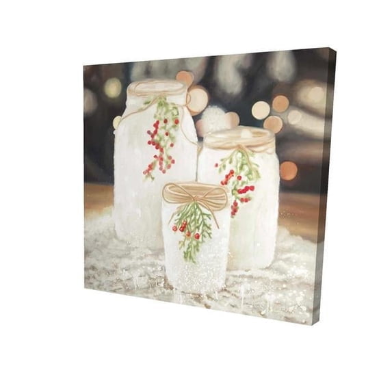 Begin Home Decor 2080-1616-HO10 16 x 16 in. Christmas Candles-Print on Canvas