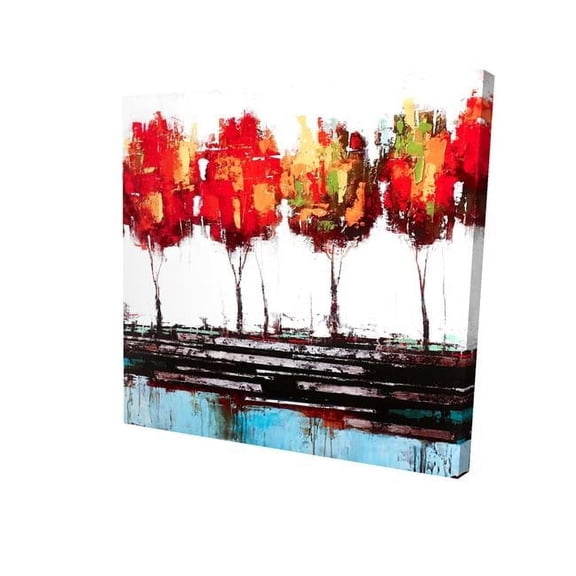 Begin Home Decor 2080-1616-LA74 16 x 16 in. Abstract Industrial Style Trees-Print on Canvas