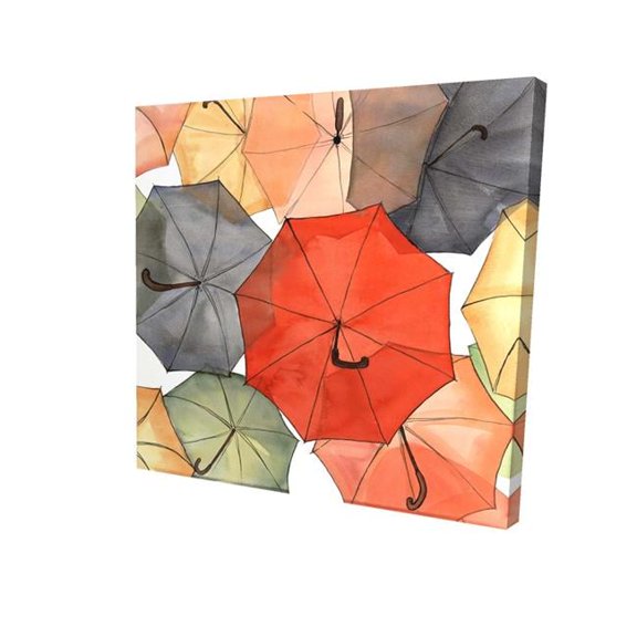 Begin Home Decor 2080-1616-MI109 16 x 16 in. The Umbrellas of Petit Champlain-Print on Canvas