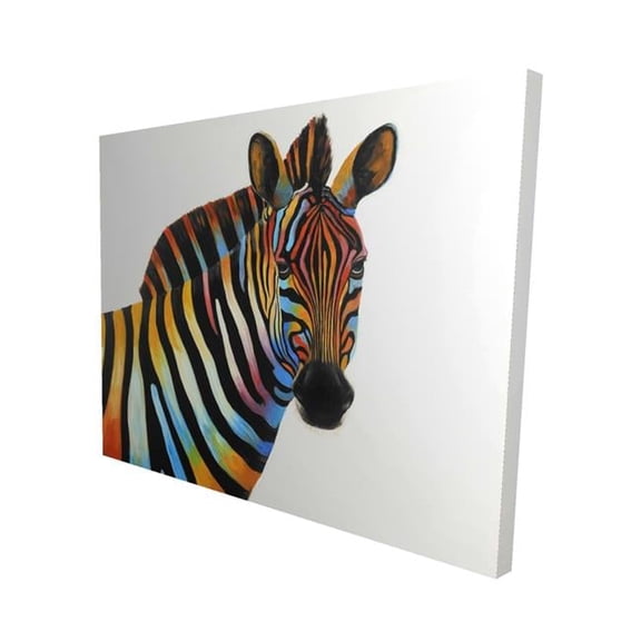 Begin Home Decor 2080-1620-AN261 16 x 20 in. Colorful Profile View of A Zebra-Print on Canvas