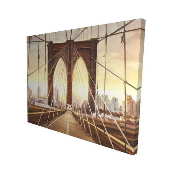 Begin Home Decor 2080-1620-CI346 16 x 20 in. Sunset on the Brooklyn Bridge-Print on Canvas