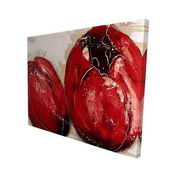 Begin Home Decor 2080-1620-FL87 16 x 20 in. Two Red Tulips-Print on Canvas