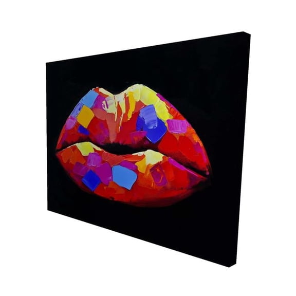 Begin Home Decor 2080-1620-MI3 16 x 20 in. Colorful Lipstick-Print on Canvas