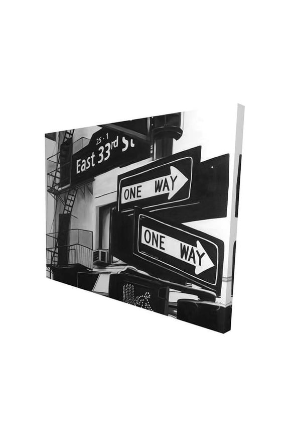 2080-1620-TY17 16 x 20 in. New York City Signs In Front of An Appartment-Print on Canvas