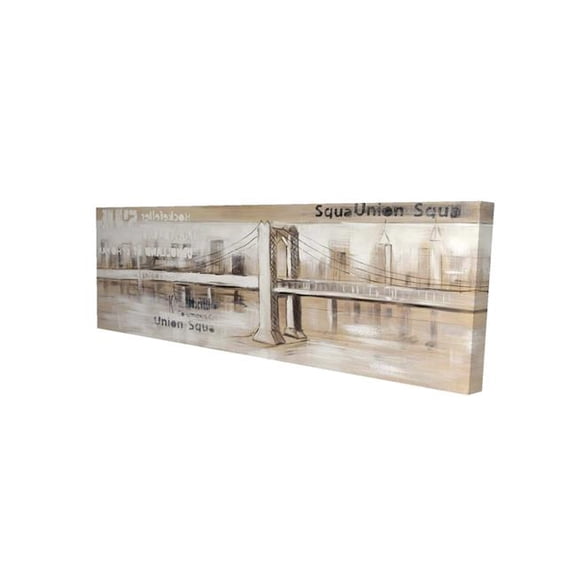 Begin Home Decor 2080-1648-CI220 16 x 48 in. Abstract Bridge Typography Canvas - Cities Building Home Decor