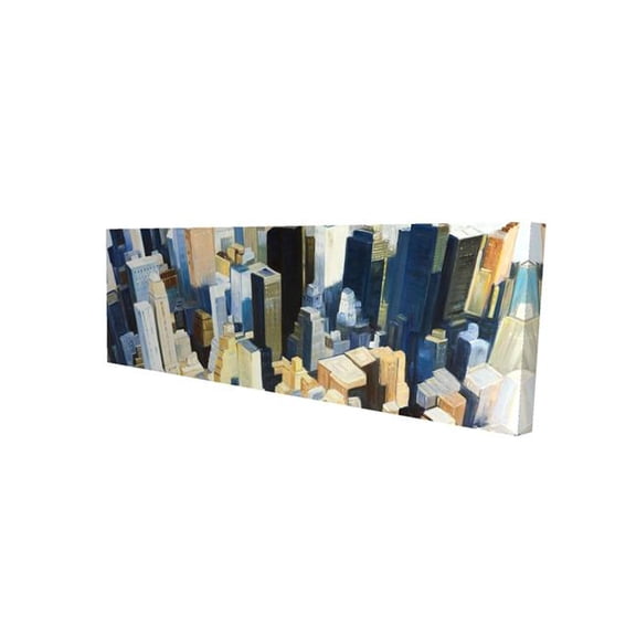 Begin Home Decor 2080-1648-CI258 16 x 48 in. Manhattan Empire State View Blue Canvas - Contemporary Decor