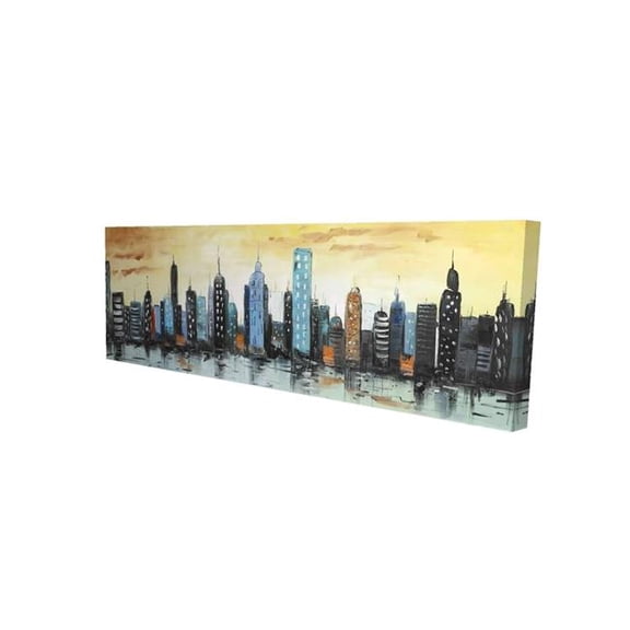 Begin Home Decor 2080-1648-CI310 16 x 48 in. Skyline on Cityscape Canvas - Modern Home Decor Wall Art