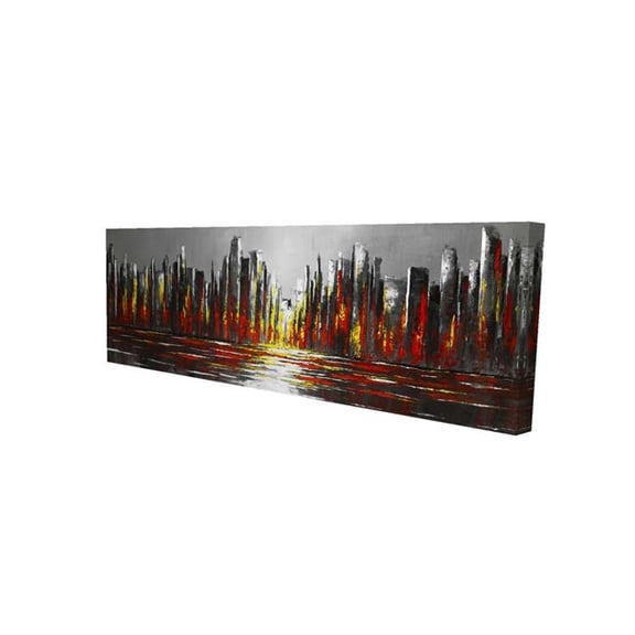 Begin Home Decor 2080-1648-CI334 16 x 48 in. Industrial Abstract Red Skyline Canvas - Bedroom Home Decor