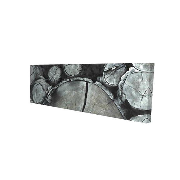 Begin Home Decor 2080-1648-MI65 16 x 48 in. Stacked Wood Logs Canvas - Monochrome Trees Bedroom Decor