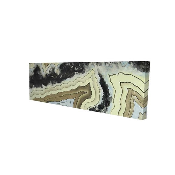 Begin Home Decor 2080-1648-MN5 16 x 48 in. Lace Agate Abstract Canvas - Black Bathroom Home Decor