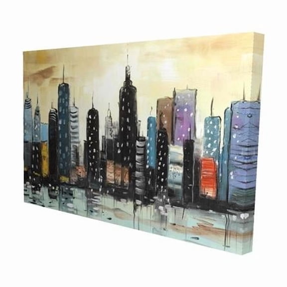 Begin Home Decor 2080-2030-CI309 20 x 30 in. Skyline on Abstract Cityscape-Print on Canvas