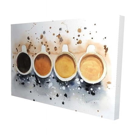 Begin Home Decor 2080-2030-GA99 20 x 30 in. Four Cups of Coffee with Paint Splash-Print on Canvas