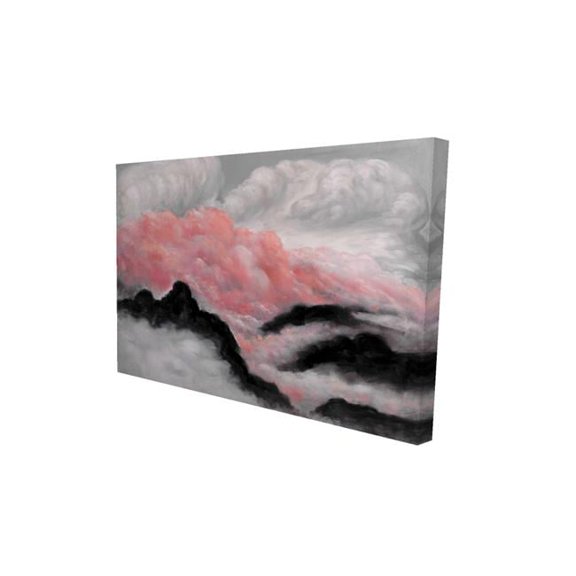 Begin Home Decor 2080-2030-LA61 20 x 30 in. Grey & Pink Clouds-Print on Canvas