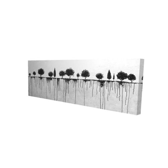 Begin Home Decor 2080-2060-LA86 20 x 60 in. Ink Bleeding Trees - White Landscapes Canvas for Home Decor