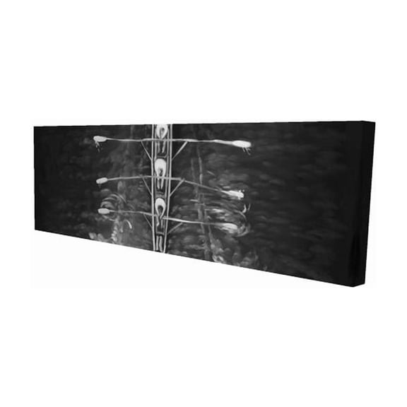 Begin Home Decor 2080-2060-SP43 20 x 60 in. Rowing Boat Canvas - White Monochrome Wall Art for Home Decor