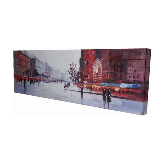 Begin Home Decor 2080-2060-ST14 20 x 60 in. Black & Red Street Scene - Modern Gray Canvas for Home Decor