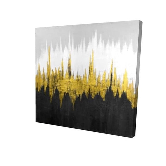 Begin Home Decor 2080-2424-AB103-1 24 x 24 in. Golden Zigzag Canvas - Abstract Bedroom Wall Art Decor