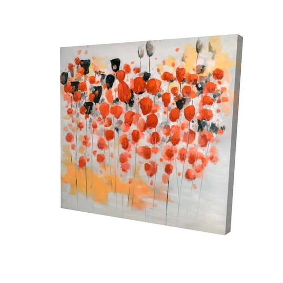 Begin Home Decor 2080-2424-AB23 24 x 24 in. Abstract Red Dotted Flowers Field Canvas - Home Decor Art