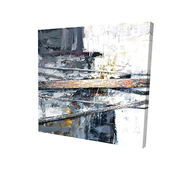 Begin Home Decor 2080-2424-AB6 24 x 24 in. Abstract Industrial Canvas - Texturized Paint Stripes Decor